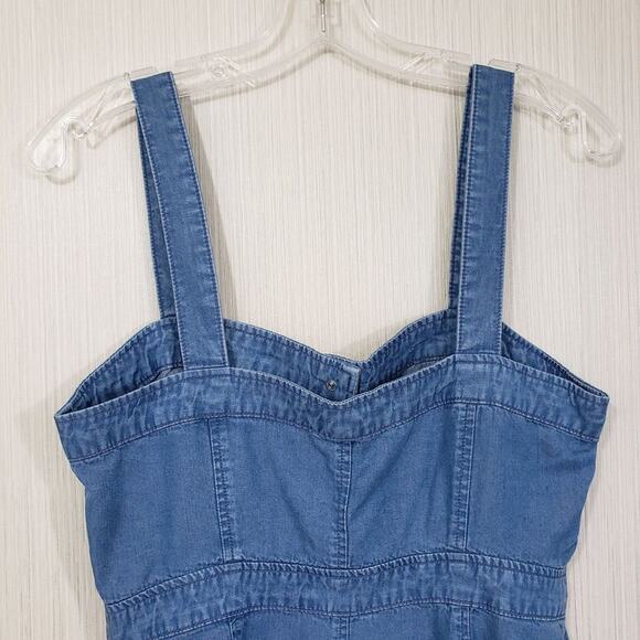 BB Dakota NWT button front jumper bustier style chambray dress woman's size 6 - Picture 6 of 10